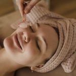 Woman with a Brown Towel on Her Head